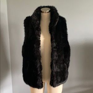 RED Saks Fifth Avenue Faux Fur Jacket